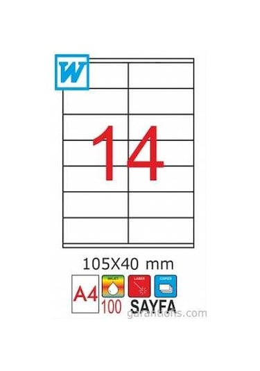 Goldmoon 2008 Laser A4 Sayfa Etiketi 105X40MM 100'lü Paket