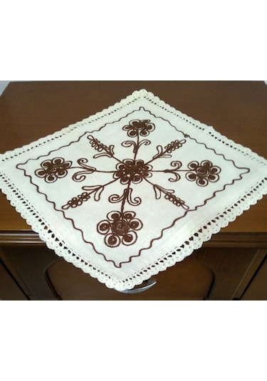 6 Adet Peçete Dantelli El Örme Laseli Peçete (35x35)
