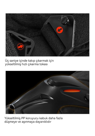 Eternal Luck Motosiklet Diz Pedleri Siyah