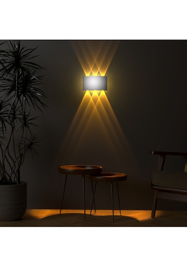 Uranüs Amber Işık Ledli Dekoratif Işık Süzmeli Iç Dış Mekan Bahçe Balkon Teras Salon Aplik Beyaz