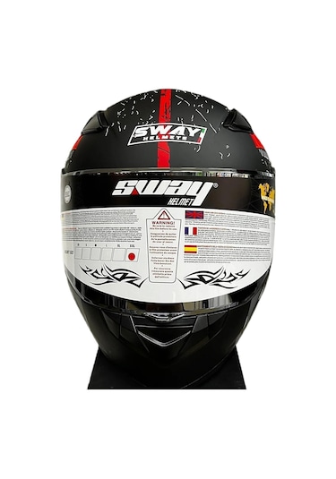 Sway SW816 Full Face Oblivon Motosiklet Kaskı Kırmızı Siyah