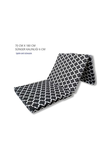 Lüks Katlanır Yatak 70x180x6 Cm Sünger Karaçatı Desen