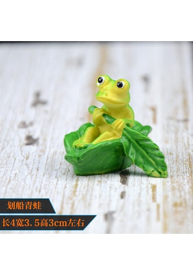 Geeroyoo Akvaryum Dekoratif Resin Figür - Kayık Eden Kurbağa, Ev Akvaryumu Simülasyonu Dekorasyonu, Orman Stili Canlı Ortam Oluşturucu