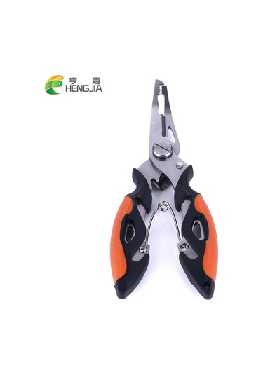 Turuncu Hengjia Pense Makas Yüksek Kaliteli Çok Fonksiyonlu Balıkçılık Olta Takımı Paslanmaz Çelik