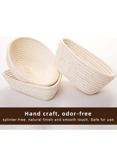 Ulzyvf Ekolojik Hasır Ekmek Mayalama Sepeti - Çoklu Boyut, Bez Astarlı, Şekil Seçenekli Diğer