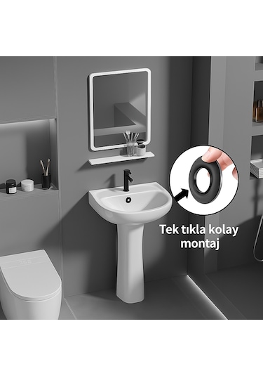 2 Adet Siyah Lavabo Taşma Yüzüğü Evye Taşma Delik Kapağı Plas Siyah