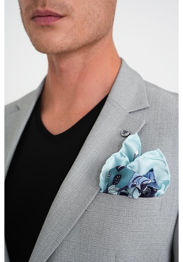 Slim Fit Torba Cep Esnek Pamuk Düz Gri Blazer Ceket C 712 Gri