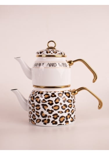 Alt-üst Emaye Mini Çaydanlık Takımı Çok Renkli