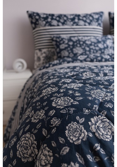 Cayprus Çift Kişilik Kapitone Dolgulu Pike 4 Mevsim Petek Dsn Yastık Kılıfı Dahil 200x230cm Lacivert