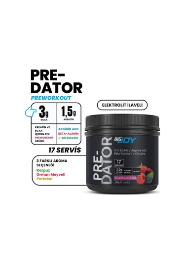 Bigjoy Sports Bigjoy Pre-workout Predator 17 Servis 289 Gr - Orman Meyveli