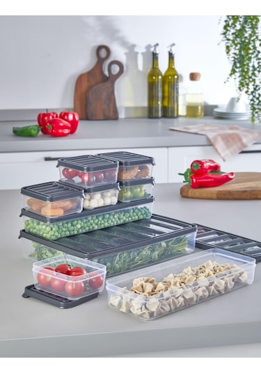 9'lu Set Buzdolabı Organizeri 1x2500ml, 2x1000ml, 6x250ml