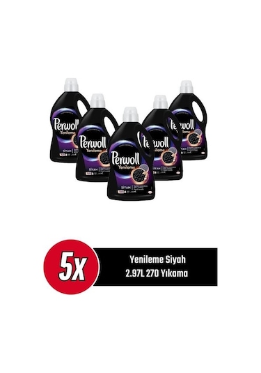 Perwoll Siyah Sıvı Çamaşır Deterjanı 5 x 2970 ML