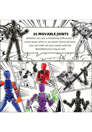 Hightower Mavi Dıy Çok Eklemli Aksiyon Figürü 3d Robot Modeli Yaratıcı Mas