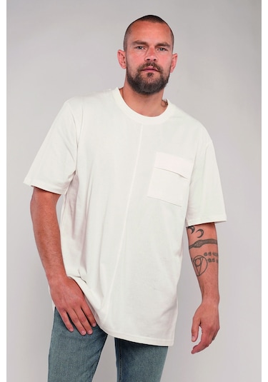 Gabria Bisiklet Yaka Erkek T-shirt Beyaz
