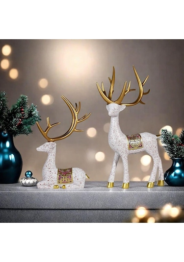 Homyl Yatak Odası Masaüstü Oturma Için 2 Adet Ren Geyiği 10cmx20cm