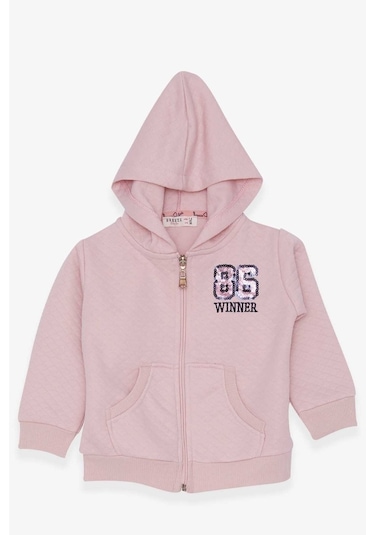 Kız Çocuk Hırka Nakışlı Pullu Pudra (1.5-5 Yaş)