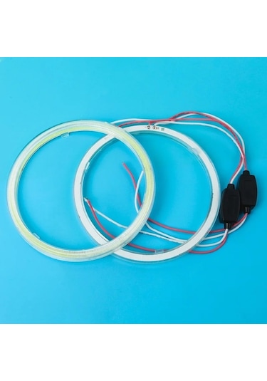 110 Mm-2 Adet Araba Cob Melek Göz Işık Led Yuvarlak Far Arabalar Motosiklet Farları Halka Diyafram Işık 12-24 V Otomoti