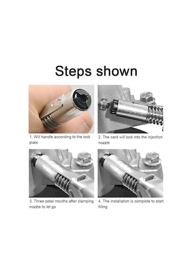 Geeksen Metal Yağlama Ucu, 300mm Borulu, 45 -90 Uyumlu, Elektrik/el/pnömatik Makinelere Uygun, Ağır Makine Ve Araçlar İçin