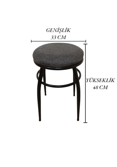 Evko Mobilya Tabure, Bar Taburesi, 2'li Tabure,siyah Ayaklı-siyah