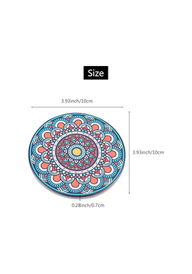 İçecekler İçin Bardak Altlıkları, Ahşap Masa İçin 8 Adet Emici Taş Bardak Altlıkları Çok Renkli