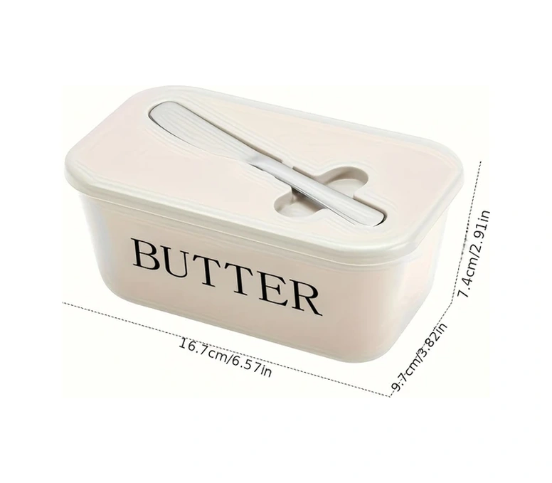 Sunshine011 Siyah Büyük Kapasiteli Tereyağı Kutusu Ve Bıçak Seti, Kolay Temizlenir Gıda Dereceli Siyah