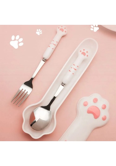 Maiyame Stainless Steel Çanta Seti: Yemek, Salata, Sushi İçin Isı/dirençli, Hijyenik Taşınabilir Kaşık-çatal Pembe