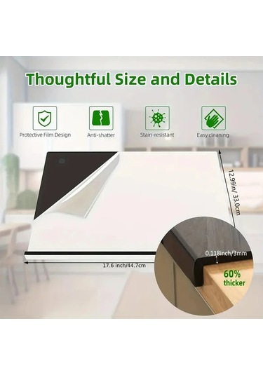 Xuweiwei Siyah 1 Adet Kaymaz Akrilik Kesme Tahtası, Meyve Doğrama Tahtası Siyah