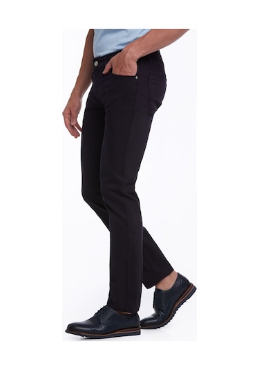 Hatemoğlu Lacivert Regular Fit Yüksek Bel Düz Paça Basic Kot Pan Lacivert