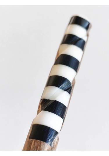 Geometrik Kontrastlı Sedef Ve Bambu Saç Çubuğu Çok Renkli