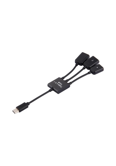 Sones 17,8 Cm 3 Portlu Usb-c / Type-c 3.1 Otg Şarj Hub Kablosu, Galaxy S8 Ve S8 + / Lg G6 / Huawei P10 Ve P10 Plus / Xiaomi Mi 6 Ve Max 2 Ve Diğer Akıllı Telefonlar İçin Siyah