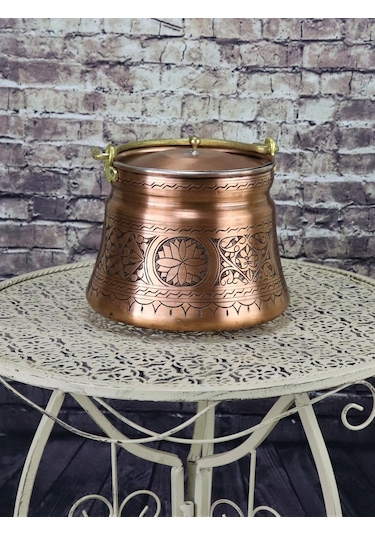 İşlemeli Yoğurt 3 L Bakır Bakraç
