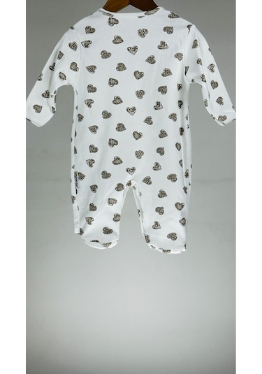 Kalpli Patikli Çıtçıtlı %100 Pamuklu Kız Bebek Tulum 001