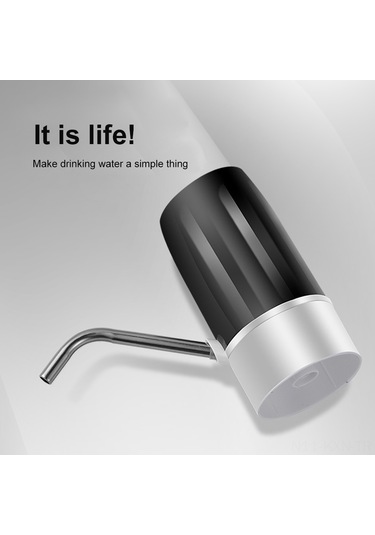 Kosona Usb Şarjlı Su Pompa Dispenseri - Dış/iç Kullanım, Dokunmatik Kontrol, 304 Çelik Çıkış Borusu, Siyah-gümüş