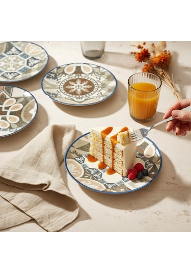 Güral Camelia Harmony Coffee 6 Parça 20 Cm Pasta Takımı 4287 Çok Renkli