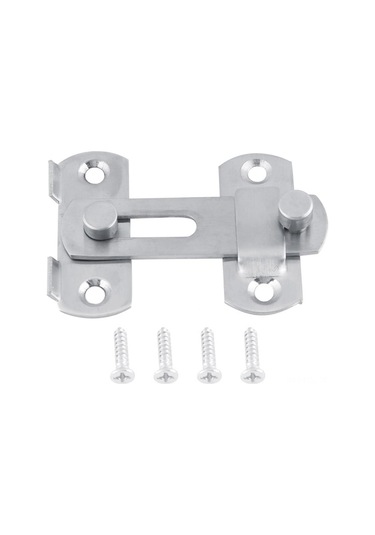 Padalink Pembeçelik Kaydırmalı Kilit - Evcil Hayvanlar İçin Kapı Kilidi, 180 Derece Açılabilen Takoz Vidalılar Dahil