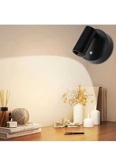 Fastbuy Siyah Usb Şarjlı Dokunmatik Kontrollü Ayarlanabilir 360 Dönen Manyetik Led Gece Lambası Siyah