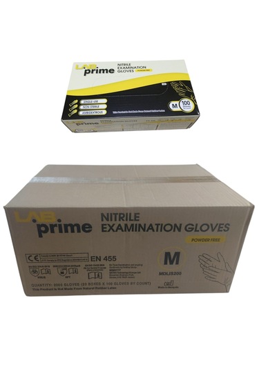 Nitril Eldiven Pudrasız Mavi --- M Beden --- 1 Koli 20 Paket