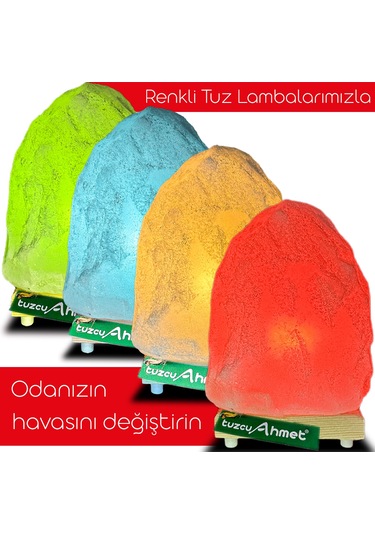Yeşil Işıklı Doğal Tuz Lambası Açma Kapama Kablosu İle Birlikte Çok Renkli