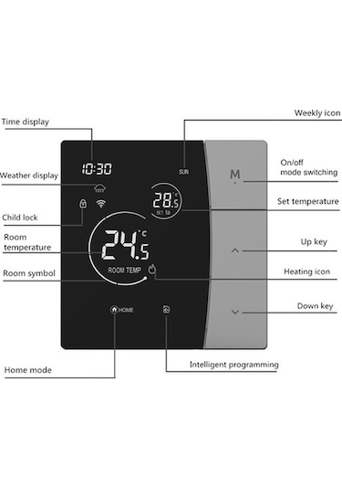 Fortunelane Sdm6-3a Akıllı Su Isıtma Termostati: Wifi Uzaktan Kontrol, Enerji Tasarrufu, Çocuk Güvenliği, Isı Koruma - Kombi/sıvı