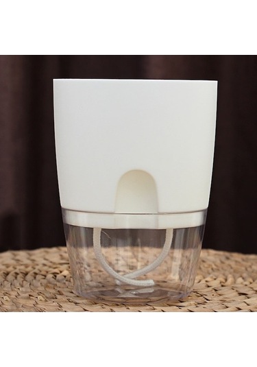 Şeffaf Plastik Çift Katmanlı Su Depolama Otomatik Su Emici Saksı, Boyut: A705 Kalibre 10.5cm Beyaz Şeffaf Havza Diğer