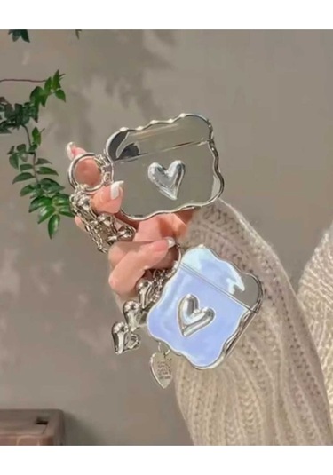 Iphone 3 Nesil Uyumlu Koruyucu Bluetooth Kulaklık Kılıfı Aynalı Kalp Airpods 3. Nesil