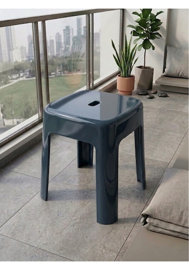 Saban Plastik Alaska Model Sağlam Tabure 36x36x46cm Gri
