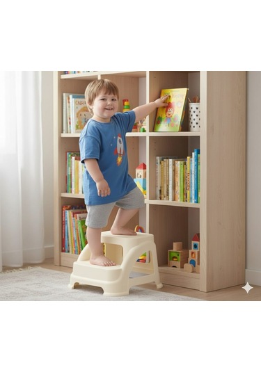 135 Kg Taşıma Kapasiteli Basamaklı Tabure Pudra