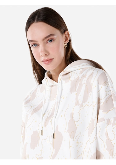 Colins Comfort Fit Kadın Beyaz Sweatshirt Cl1067318 Q1.v1 Ofw Beyaz