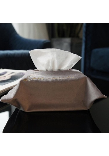 Pazly Suntek Pembe Pembe Peçetelik Mendil Kapak Kağıt Kadife Ev Dikdörtgen Uc Diğer