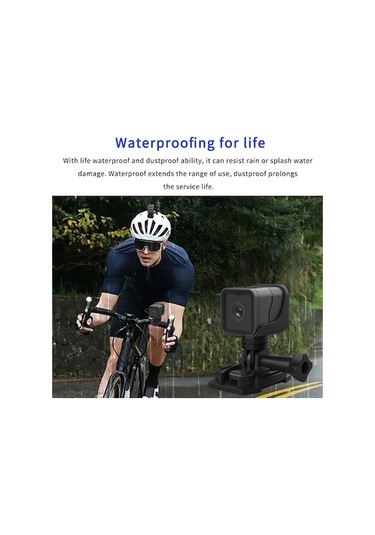 Artfulabode Wifi Su Spor Kamerası, Dahili Pil, Su Geçirmez, 1080p, Bisiklet İçin Açık Hava Kullanımı Siyah