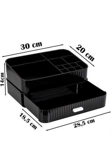 Porsima 0619 Çekmeceli Takı Organizeri Makyaj Düzenleyici Kutu Si Siyah