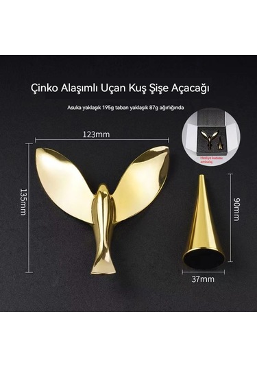 Joyhub Uçan Kuş Şişe Açacağı Metal Yaratıcı Bira Açacağı-altın Gold