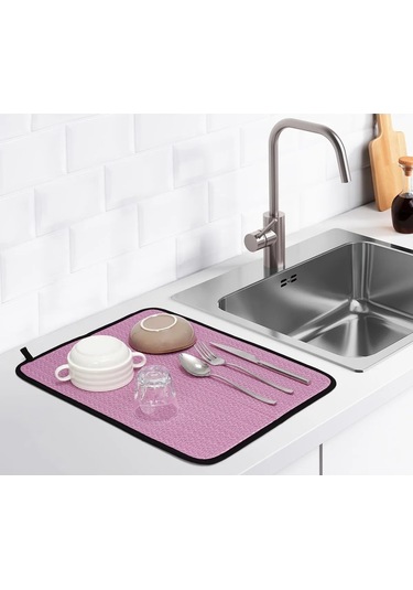 Bulaşık Kurutma Matı Bulaşık Matı - Pembe
