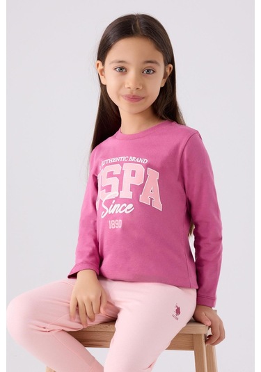 U.s. Polo Assn. 1966 Garson Authentic Brand Kız Çocuk Leylak Uzun Kol Pijama Takım Leylak